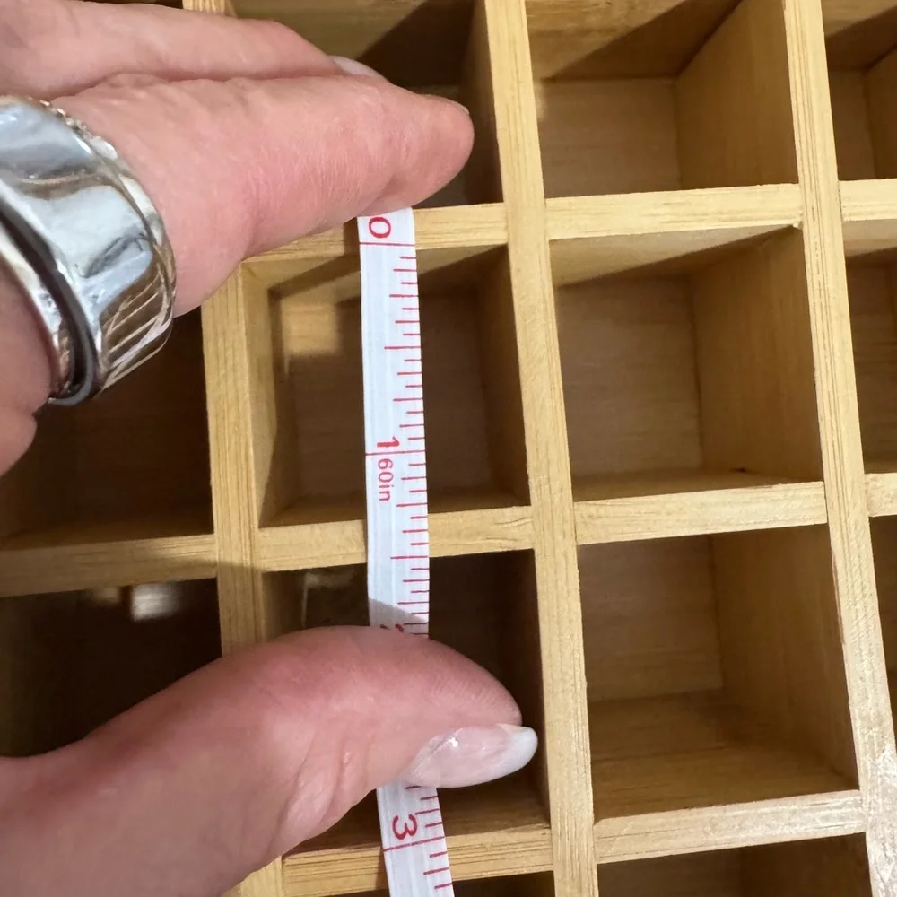 Bamboo Wooden Storage Box with 24 single inserts, Like New